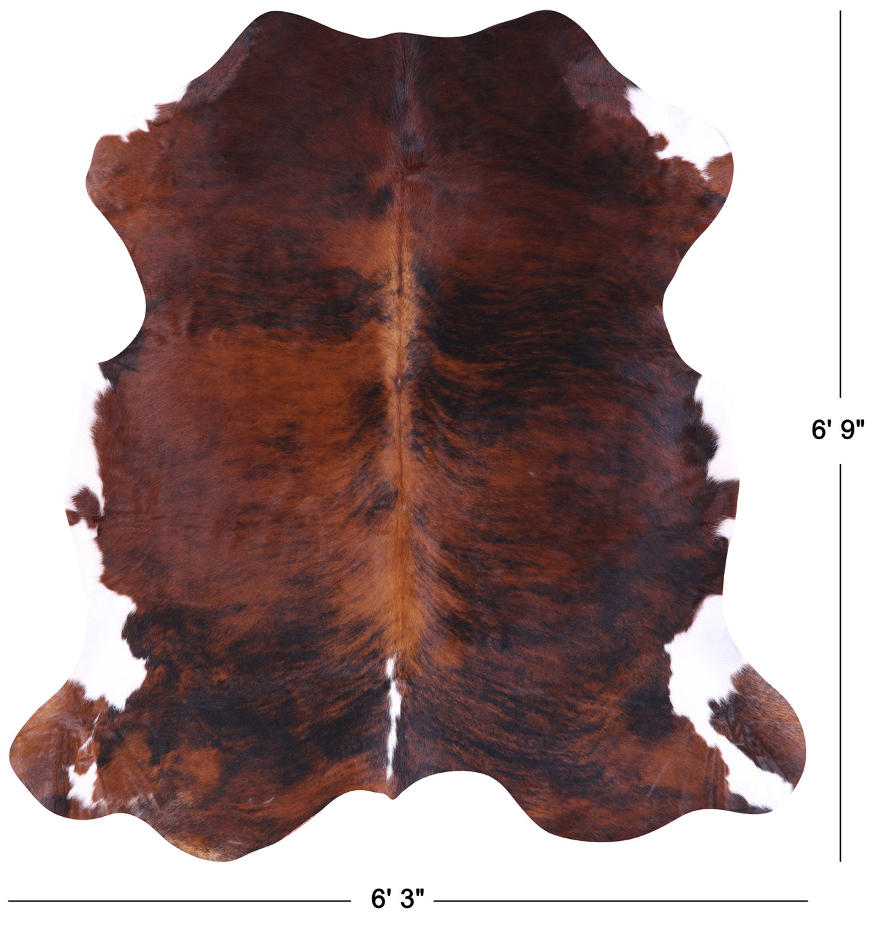 Brindle Natural Cowhide Rug - Large 6'9"H x 6'3"W
