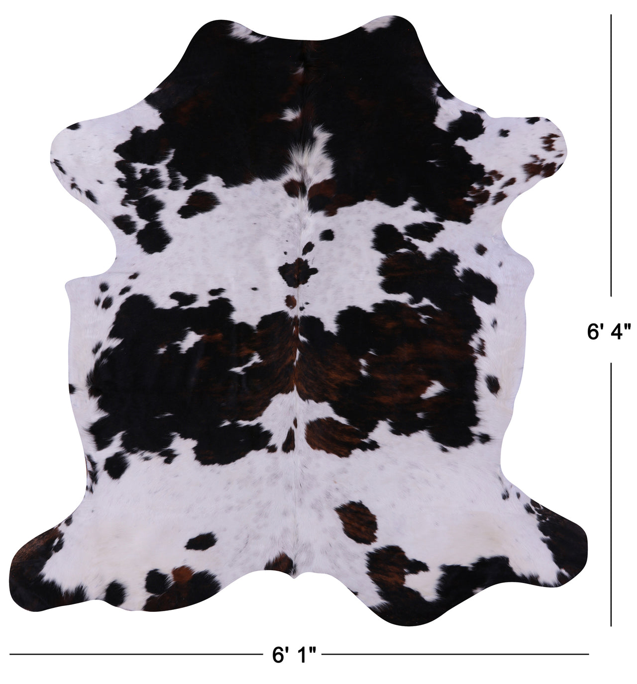 Tricolor Natural Cowhide Rug - Large 6'4"H x 6'1"W