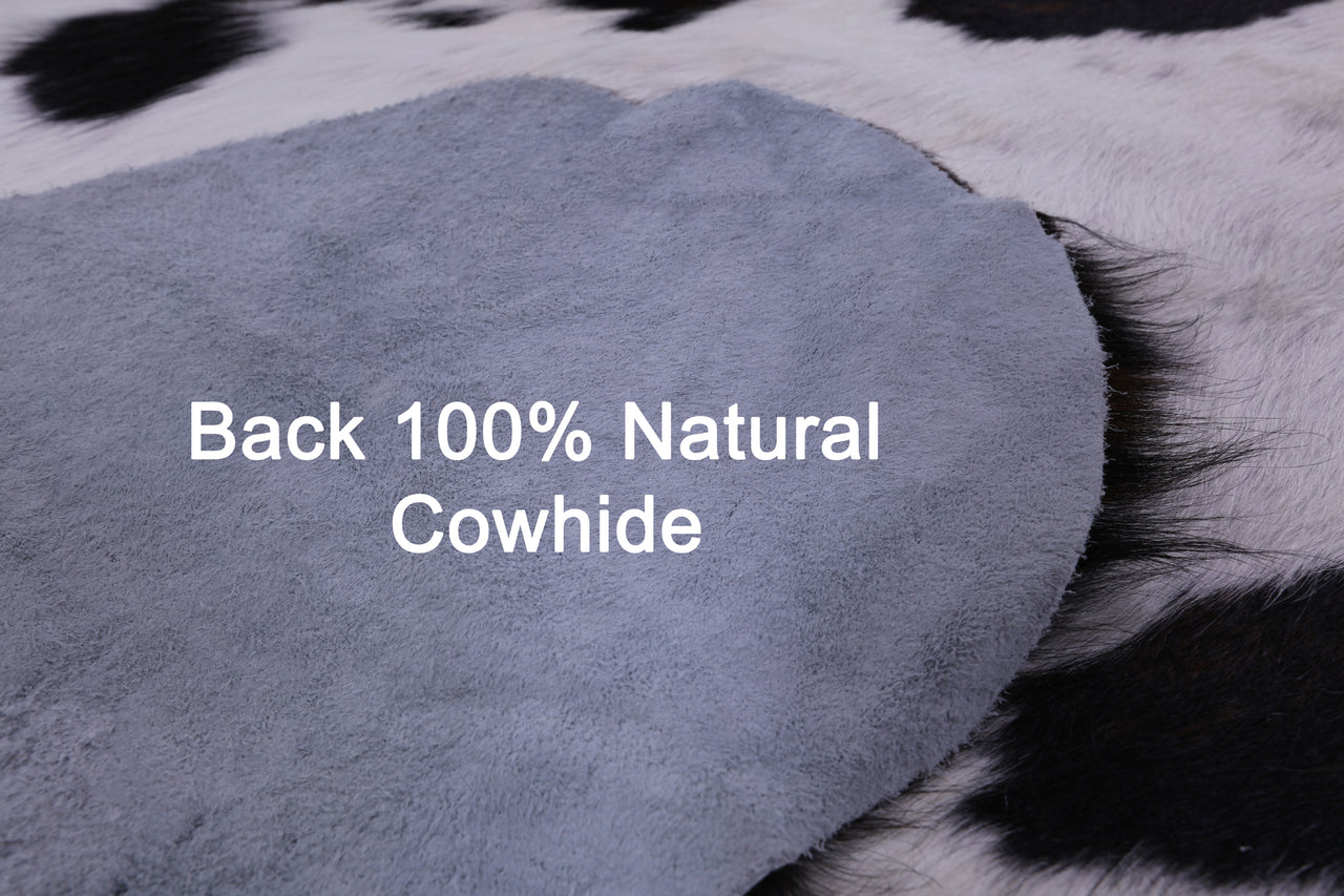 Tricolor Natural Cowhide Rug - Large 6'4"H x 6'1"W