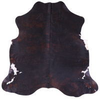 Thumbnail for Dark Brown Natural Cowhide Rug - Small 5'6