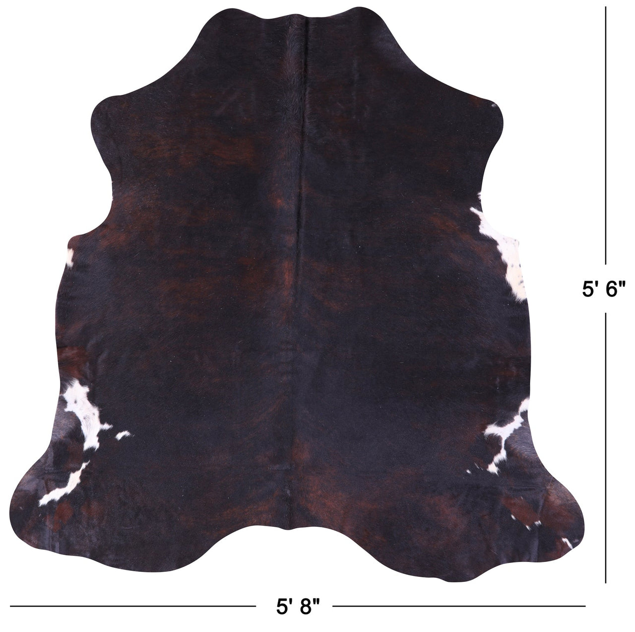 Dark Brown Natural Cowhide Rug - Small 5'6"H x 5'8"W