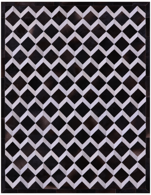 Brown & White Patchwork Natural Cowhide Rug - 6' 8