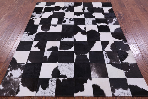 Salt & Pepper Patchwork Natural Black & White Cowhide Rug - 5' 3