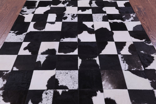 Salt & Pepper Patchwork Natural Black & White Cowhide Rug - 5' 3