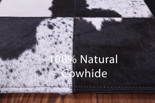 Salt & Pepper Patchwork Natural Black & White Cowhide Rug - 5' 3