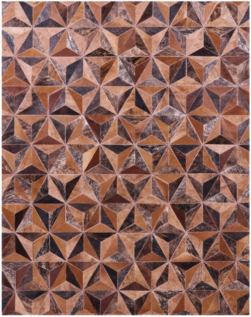 Brindle Patchwork Natural Brown Cowhide Rug - 5' 3