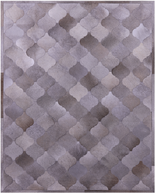 Grey Patchwork Natural Cowhide Rug - 6' 8