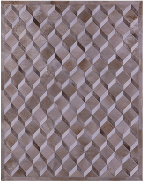 Brown & White Patchwork Natural Cowhide Rug - 6' 8