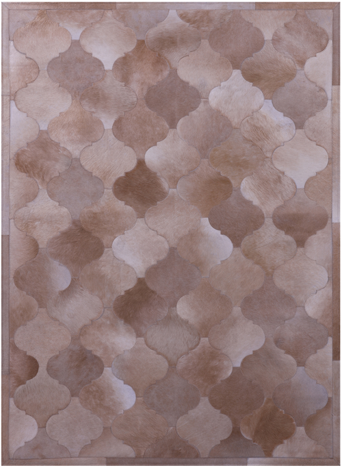 Lantern Tile Light Brown Patchwork Natural Cowhide Rug - 4' 10