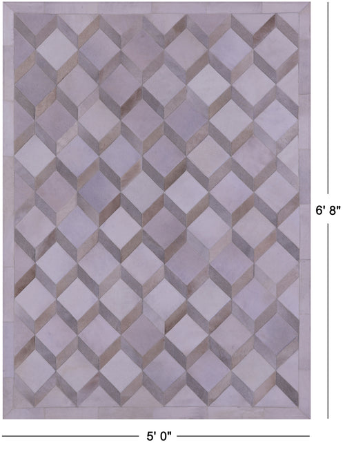 Brown & White Patchwork Natural Cowhide Rug - 5' 0