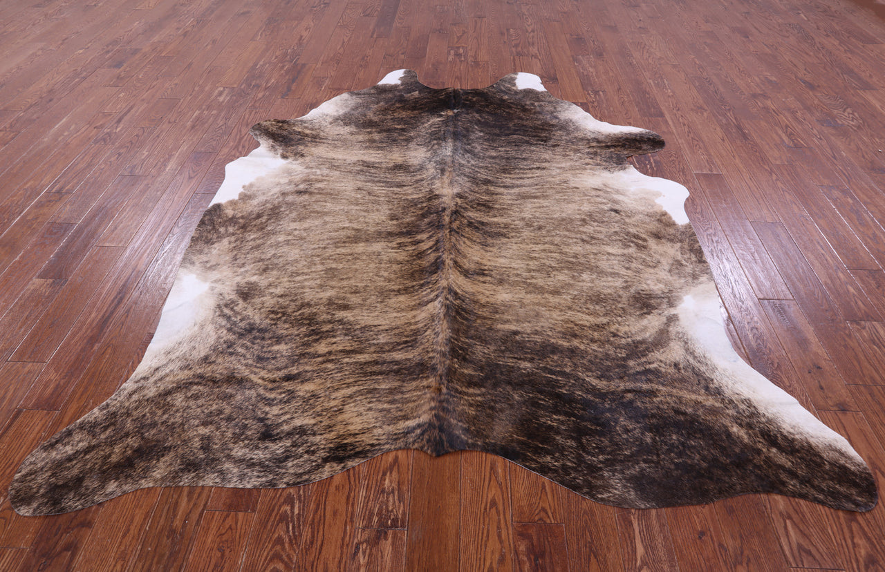 Light Brindle Natural Cowhide Rug - XX-Large 8' 1"H x 7' 4"W