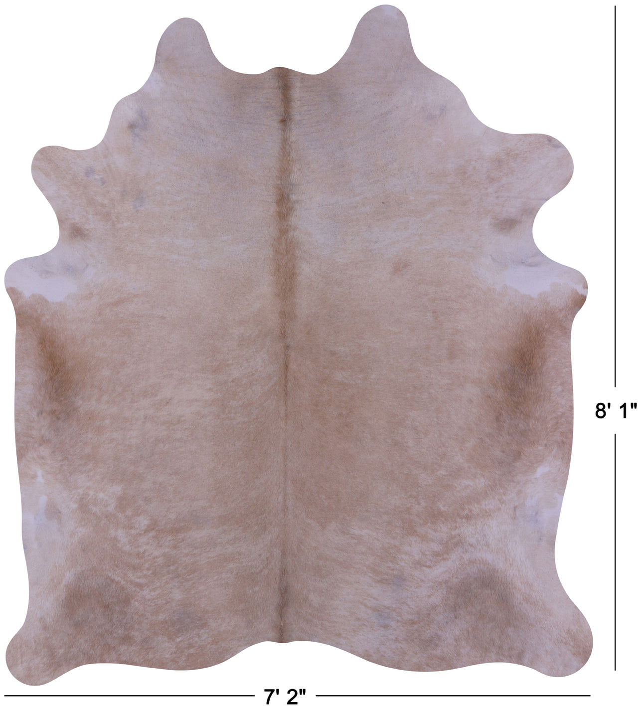 Beige Natural Cowhide Rug - XX-Large 8' 1"H x 7' 2"W
