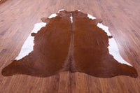 Thumbnail for Brown & White Natural Cowhide Rug - XX-Large 8' 6