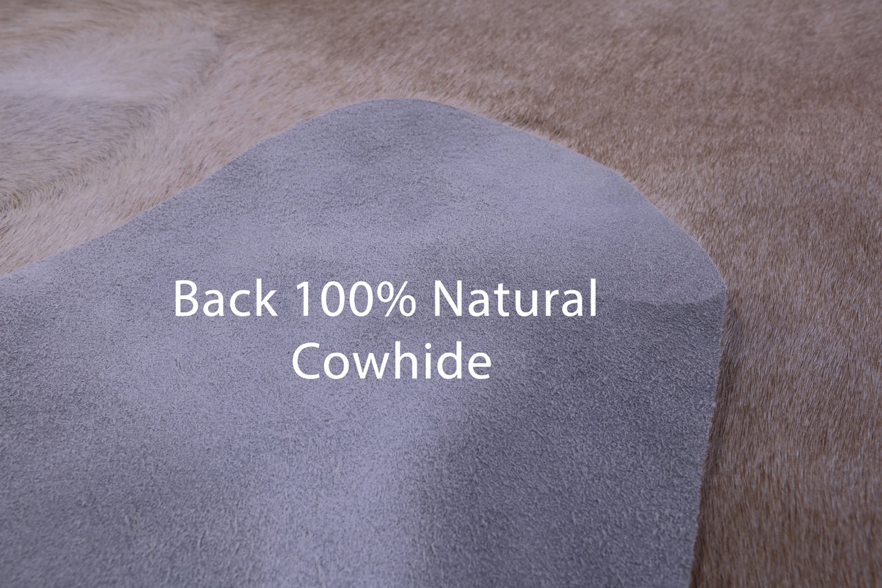 Beige Natural Cowhide Rug - XX-Large 8' 7"H x 7' 5"W