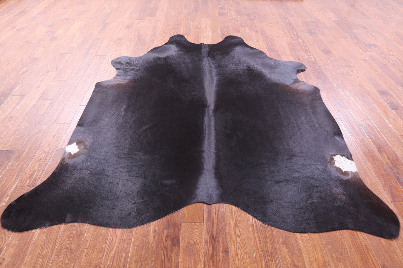 Black Natural Cowhide Rug - XX-Large 8' 0"H x 7' 5"W