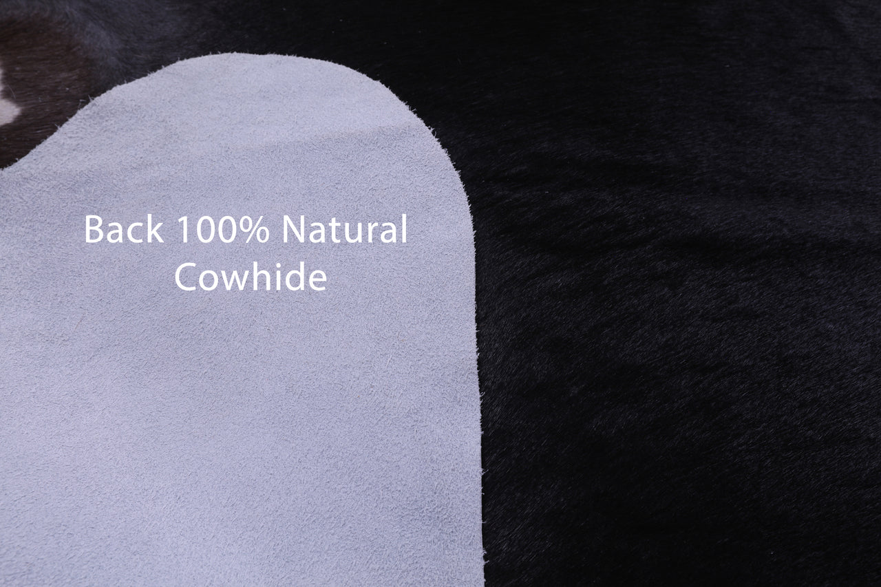 Black Natural Cowhide Rug - XX-Large 8' 0"H x 7' 5"W