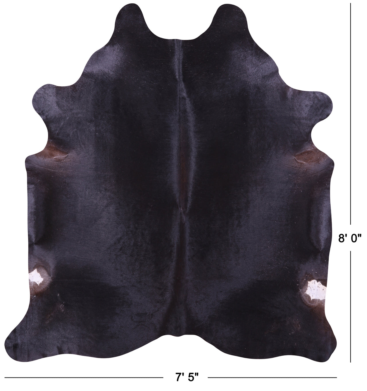 Black Natural Cowhide Rug - XX-Large 8' 0"H x 7' 5"W