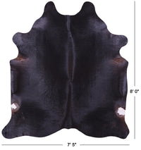 Thumbnail for Black Natural Cowhide Rug - XX-Large 8' 0