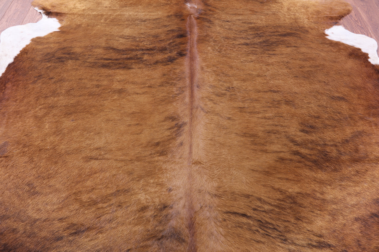 Light Brindle Natural Cowhide Rug - XX-Large 8' 7"H x 7' 8"W