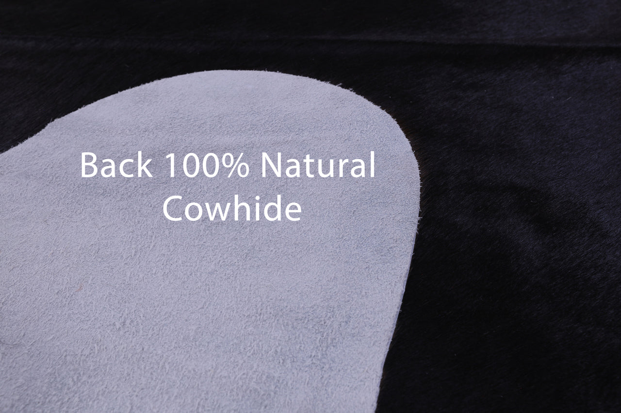 Black Natural Cowhide Rug - X-Large 7' 0"H x 6' 4"W