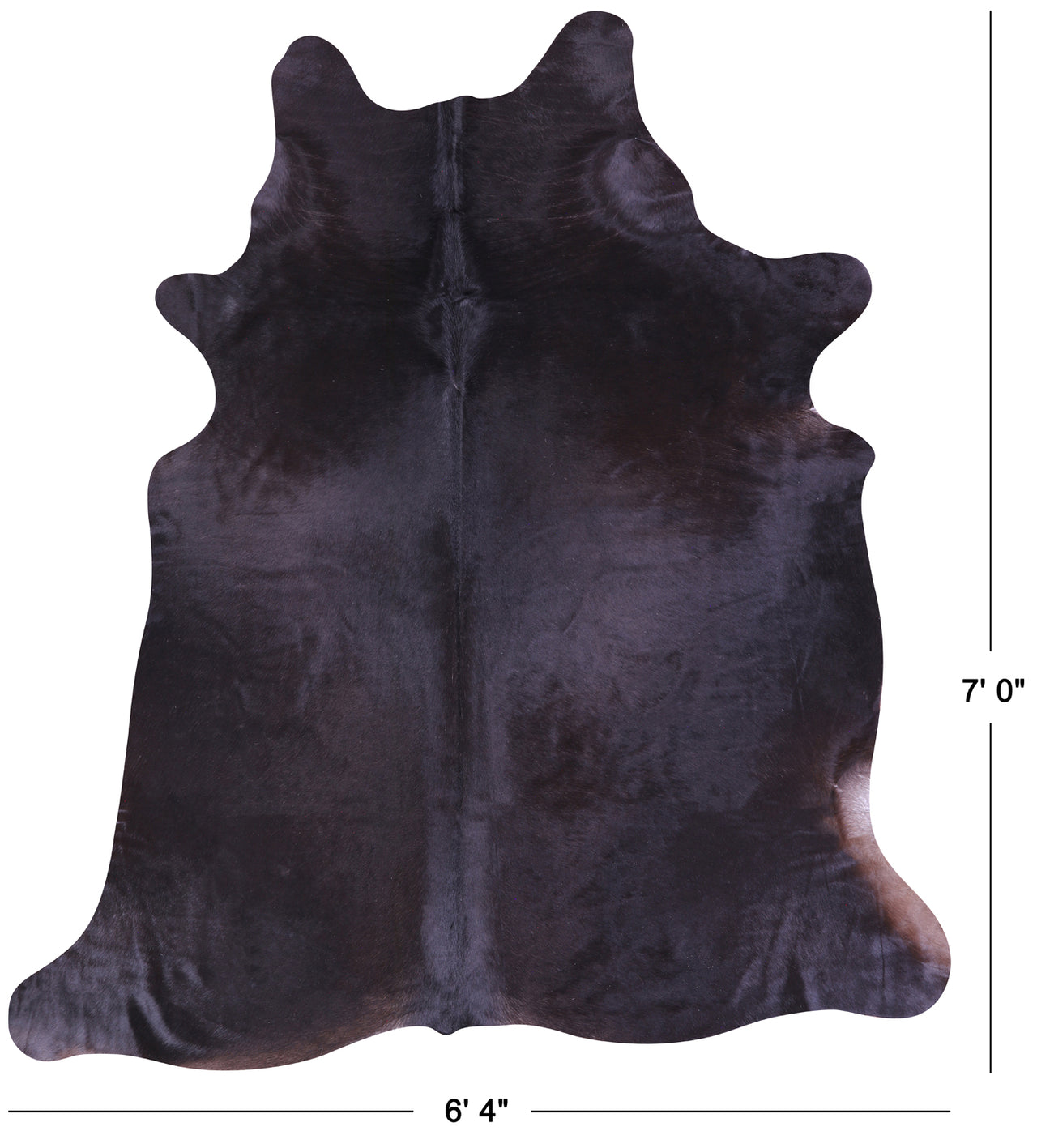 Black Natural Cowhide Rug - X-Large 7' 0"H x 6' 4"W