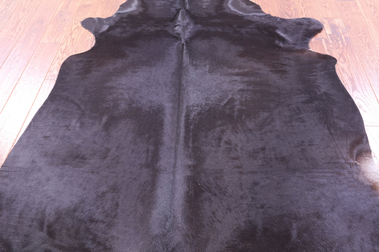 Black Natural Cowhide Rug - X-Large 7' 0"H x 6' 4"W