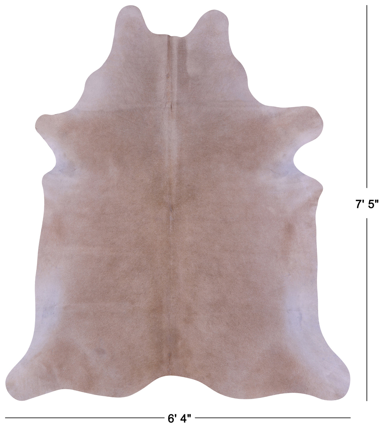 Beige Natural Cowhide Rug - X-Large 7' 5"H x 6' 4"W