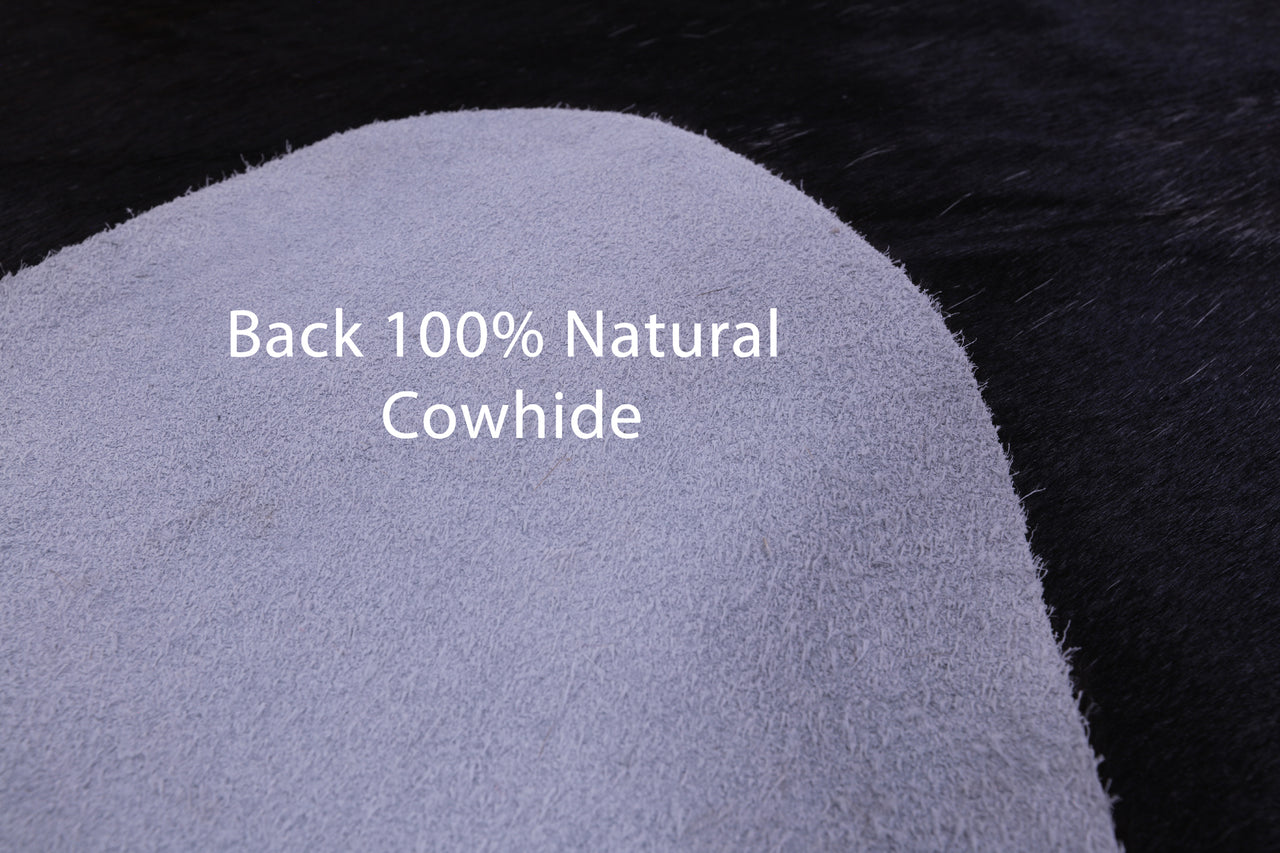 Black Natural Cowhide Rug - X-Large 7' 0"H x 6' 1"W