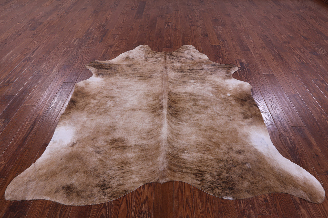 Light Brindle Natural Cowhide Rug - Large 6' 7"H x 6' 1"W