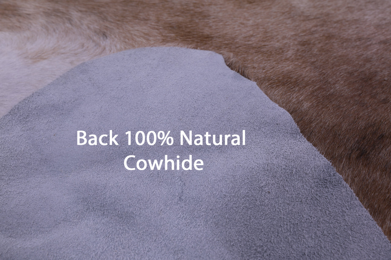 Light Brindle Natural Cowhide Rug - Large 6' 7"H x 6' 1"W