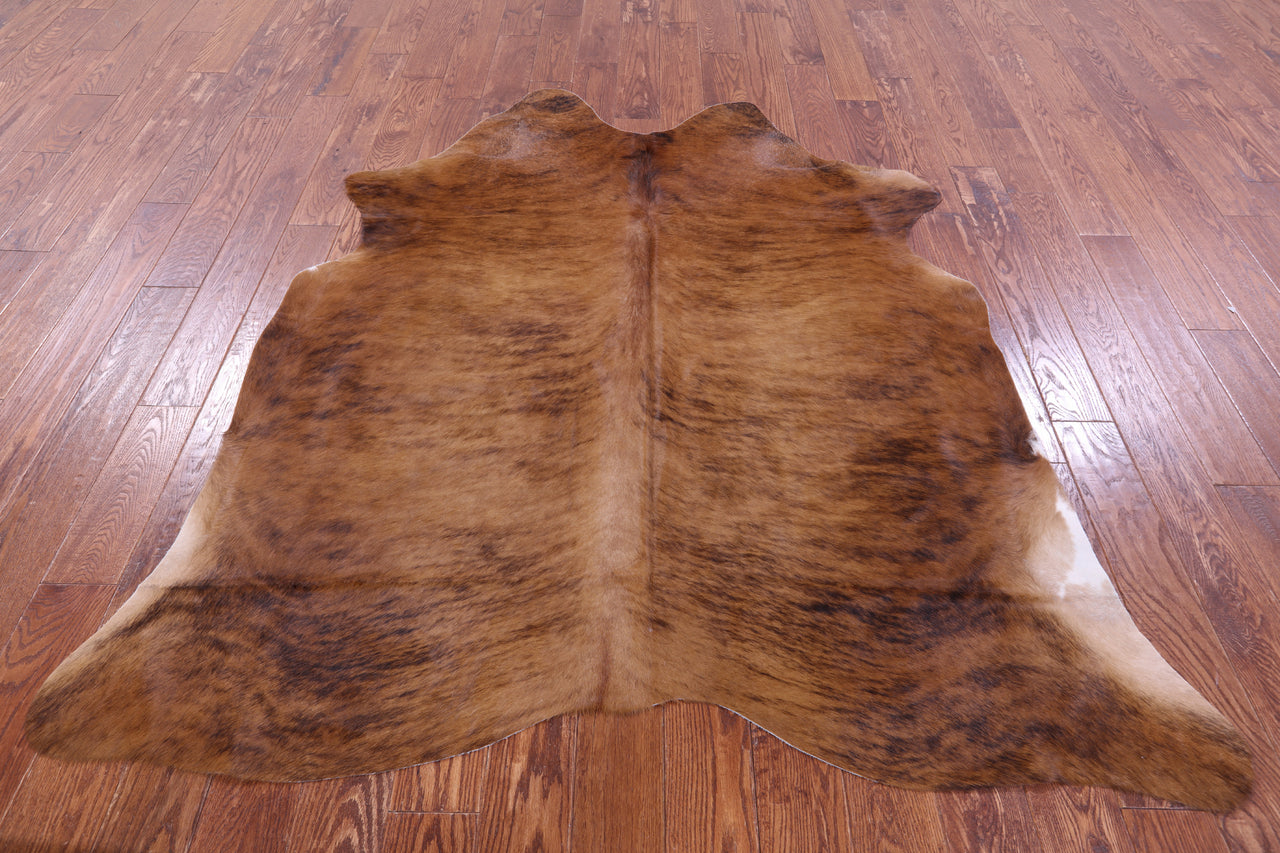 Brindle Natural Brown Cowhide Rug - Large 6' 4"H x 5' 11"W