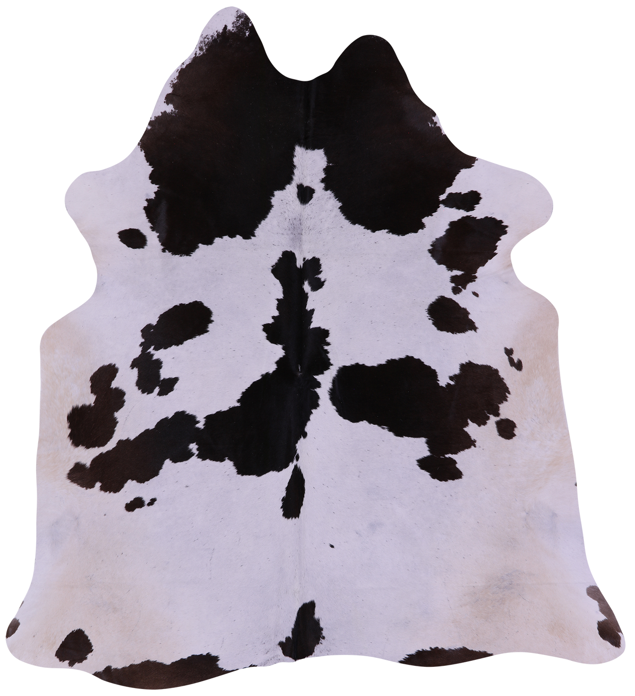 Brown & White Natural Cowhide Rug - X-Large 7' 0"H x 6' 5"W
