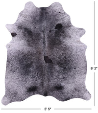 Thumbnail for Black Salt & Pepper Natural Cowhide Rug - Medium 6' 2