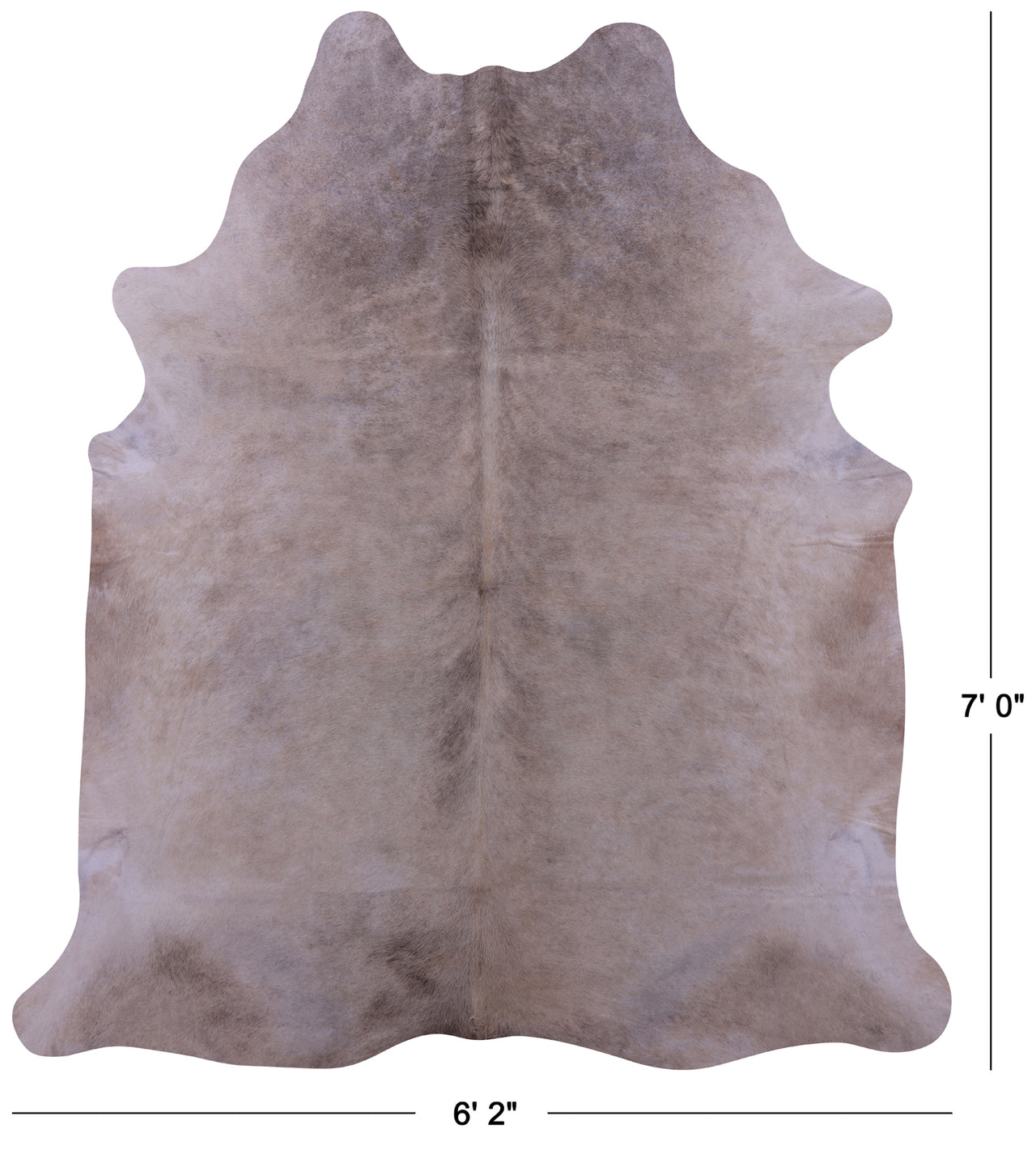 Beige Natural Cowhide Rug - X-Large 7' 0"H x 6' 2"W