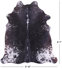 Thumbnail for Black Salt & Pepper Natural Cowhide Rug - Large 6' 7