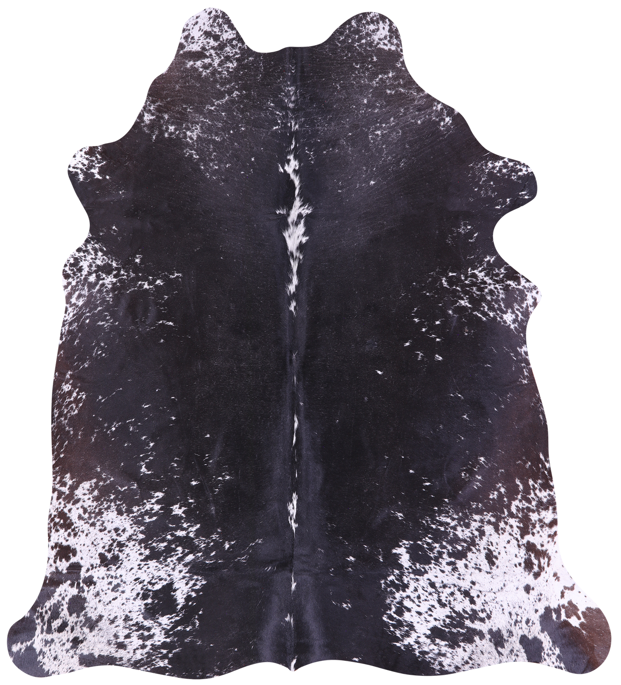 Black Salt & Pepper Natural Cowhide Rug - Large 6' 7"H x 5' 10"W