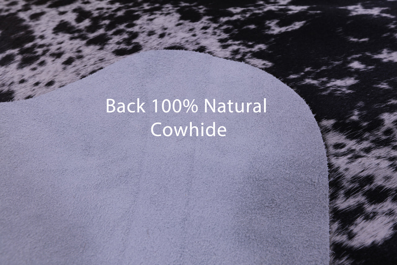 Black Salt & Pepper Natural Cowhide Rug - Large 6' 7"H x 5' 10"W