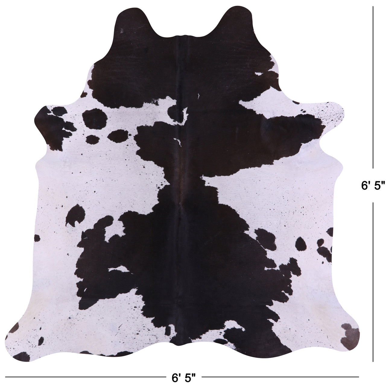 Brown & White Natural Cowhide Rug - Large 6' 5"H x 6' 5"W