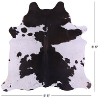 Thumbnail for Brown & White Natural Cowhide Rug - Large 6' 5