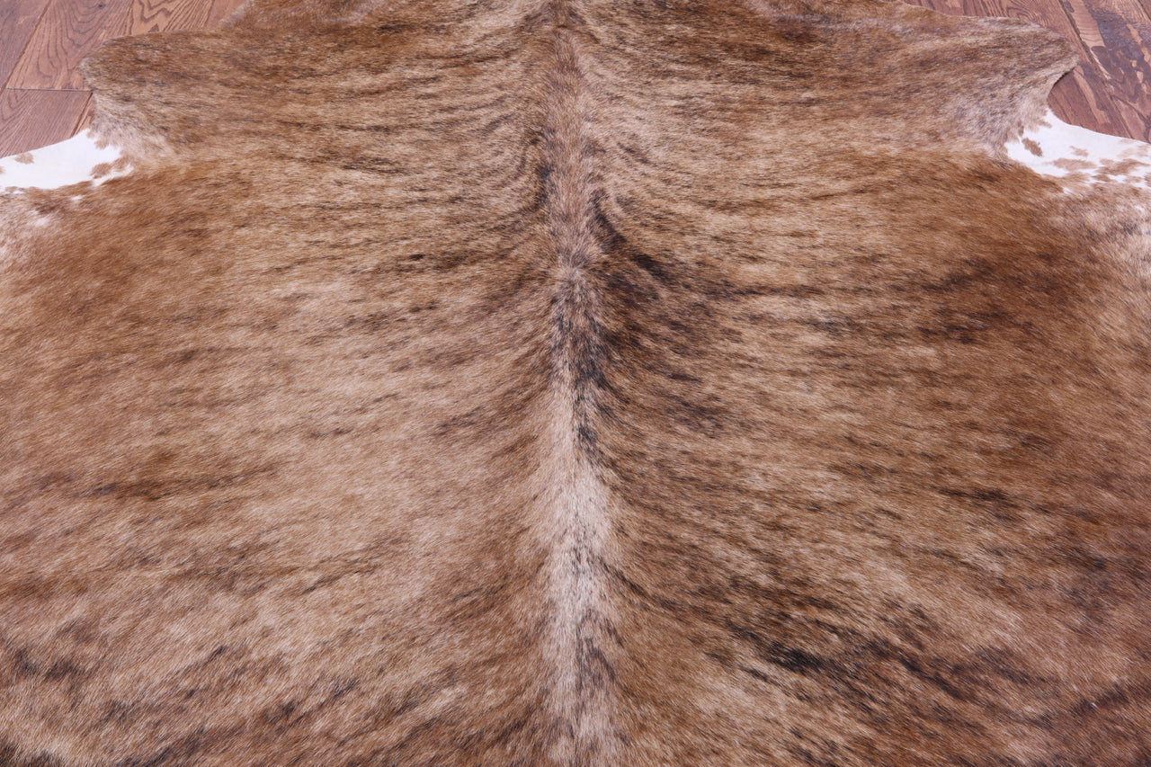 Light Brindle Natural Cowhide Rug - Large 6' 6"H x 6' 0"W