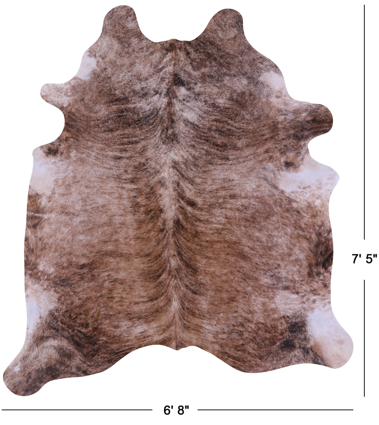 Light Brindle Natural Cowhide Rug - X-Large 7' 5"H x 6' 8"W
