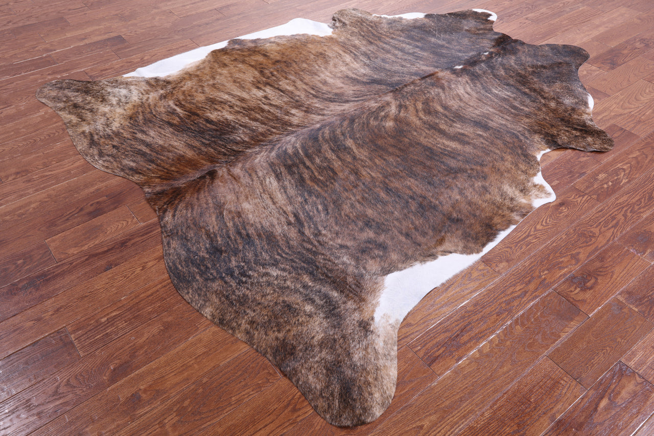 Light Brindle Natural Cowhide Rug - X-Large 7' 6"H x 7' 0"W