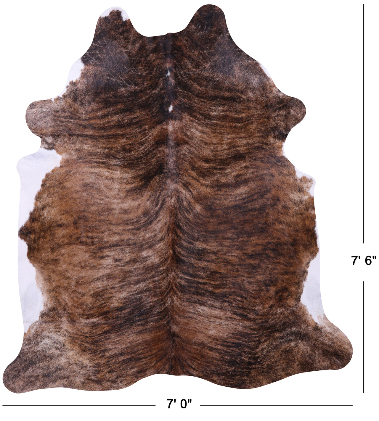 Light Brindle Natural Cowhide Rug - X-Large 7' 6"H x 7' 0"W