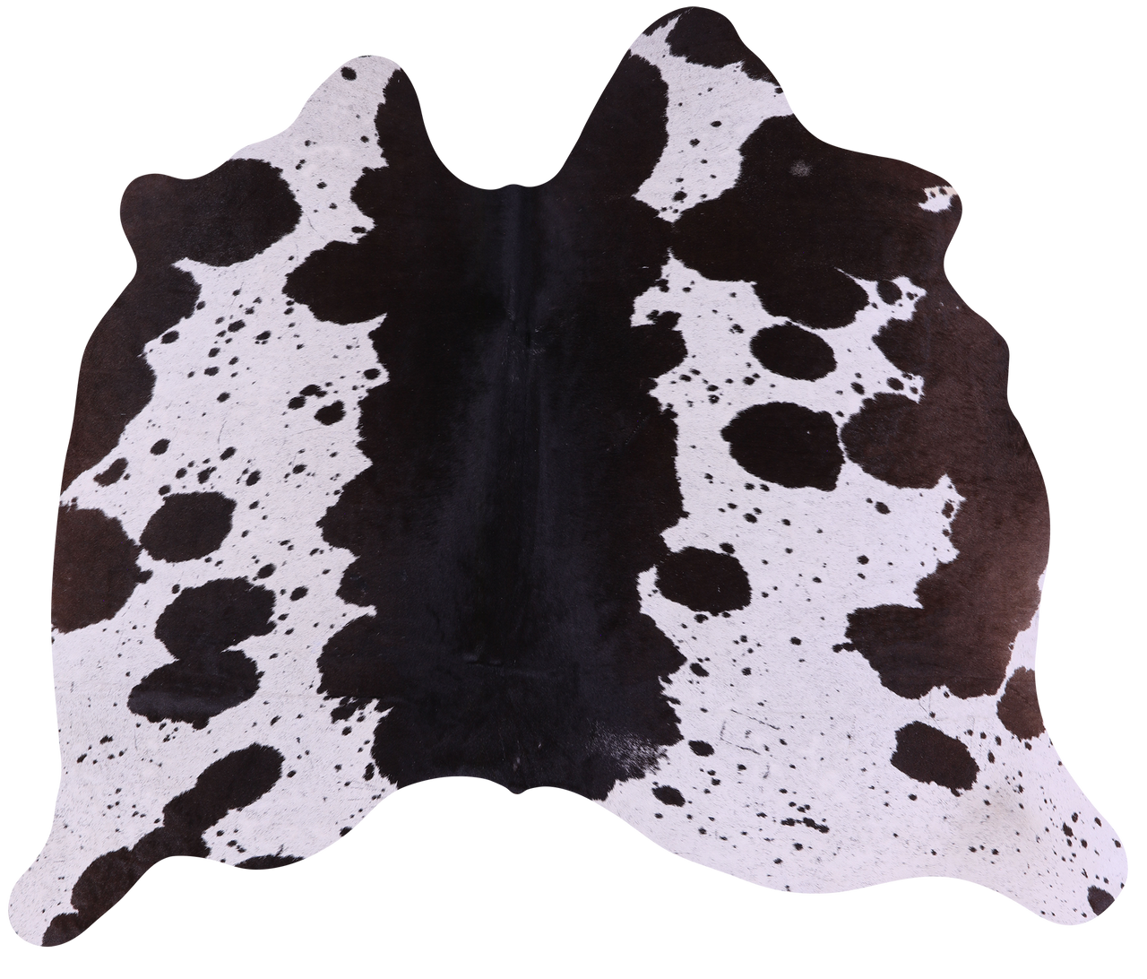 Brown & White Natural Cowhide Rug - Small 4' 8"H x 5' 6"W