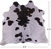 Thumbnail for Brown & White Natural Cowhide Rug - Small 5' 0