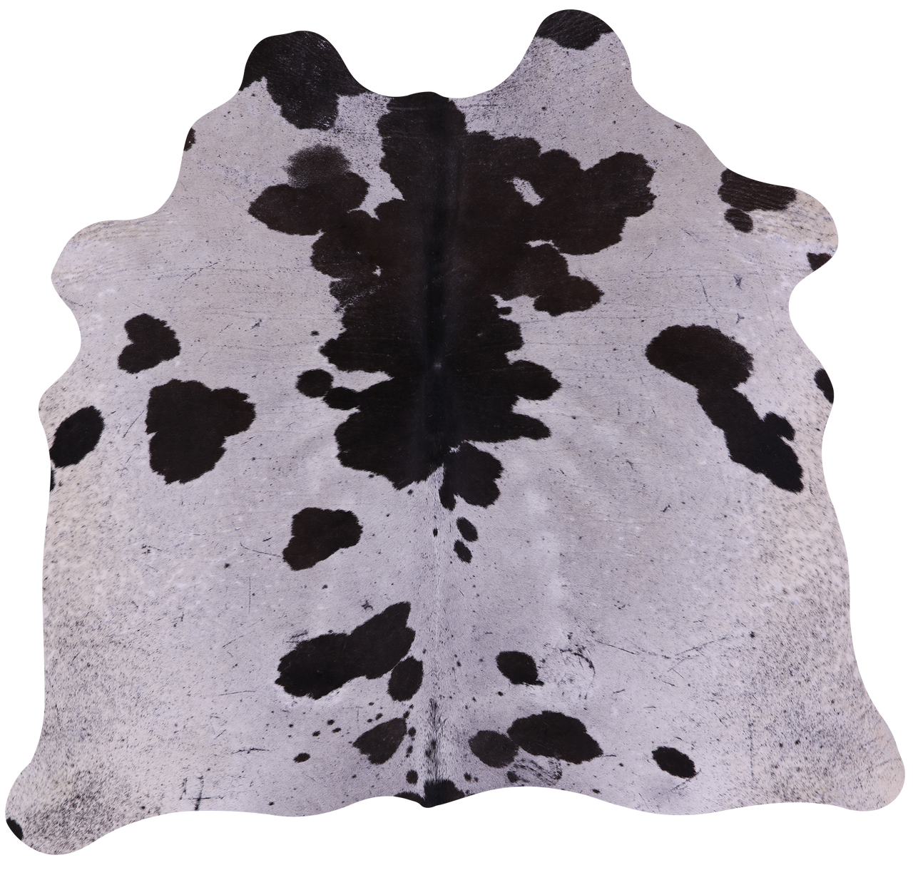Brown & White Natural Cowhide Rug - Small 5' 0"H x 5' 5"W