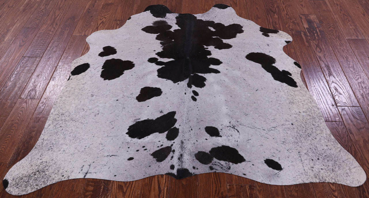 Brown & White Natural Cowhide Rug - Small 5' 0"H x 5' 5"W