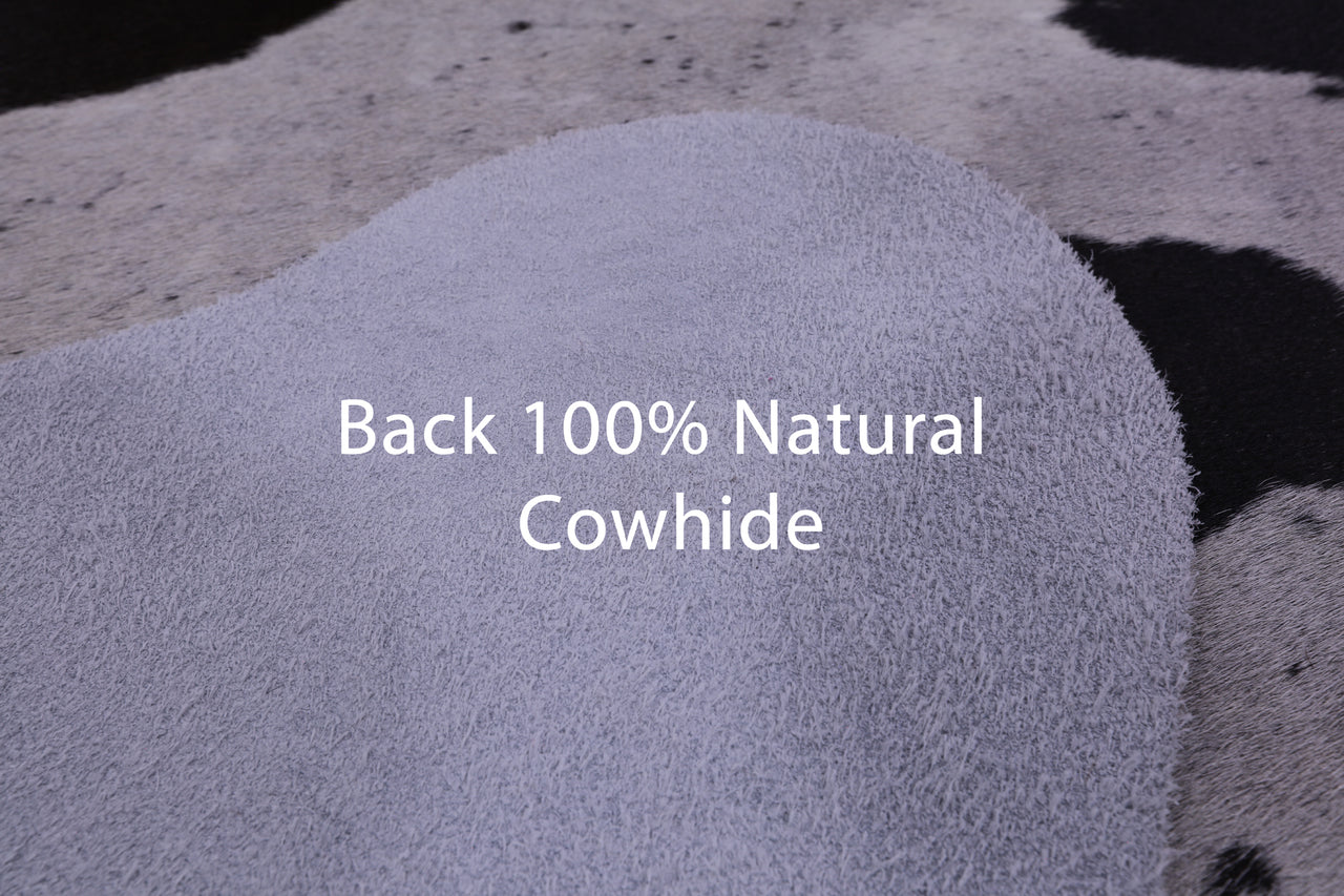 Brown & White Natural Cowhide Rug - Small 5' 0"H x 5' 5"W