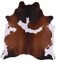 Thumbnail for Brown & White Natural Cowhide Rug - Medium 6' 3