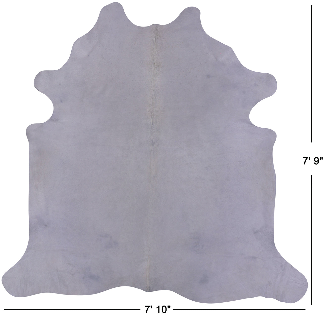 White Natural Cowhide Rug - XX-Large 7' 9"H x 7' 10"W
